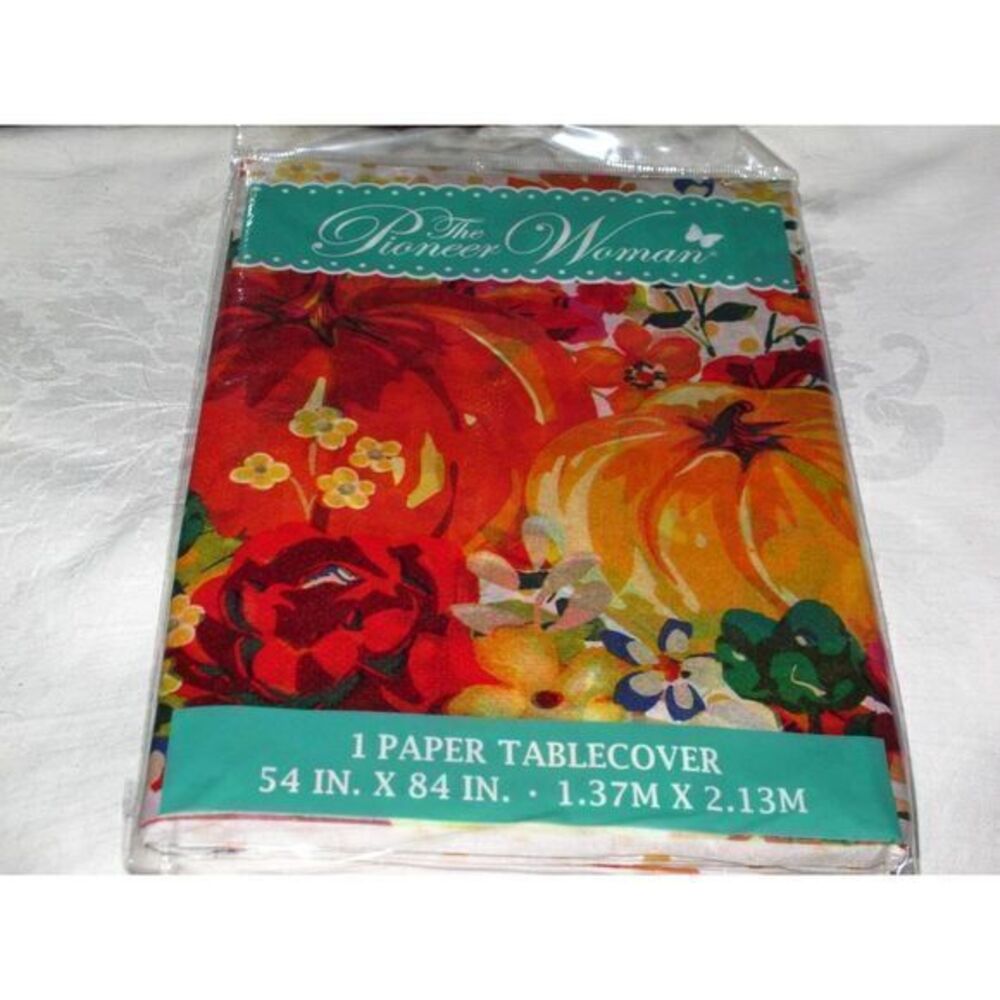 BNIB Pioneer Woman Pumpkin Dot‎ Paper Tablecover (s) 54 x 84 Fall Harvest